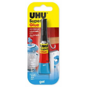 UHU Super Glue Gel 2 g Gelové vteřinové lepidlo nestéká a umožňuje krátkodobou korekci